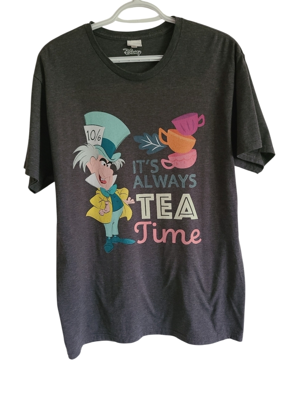 Disney T-Shirt Mad Hatter Its Always Tea Time Large Tee Shirt